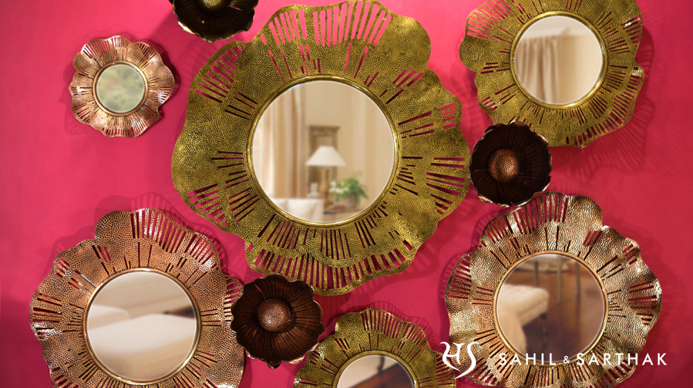 Poppy Flower mirror & wall Decor by Sahil & Sarthak